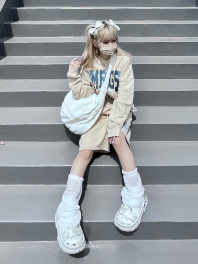 受注制【Never mind the XU】lace leg warmer (2color)