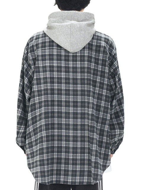 OYチェックジップ フーディ シャツ セール】『OY/オーワイ』CHECK ZIPPER HOODIE SHIRTS/チェック