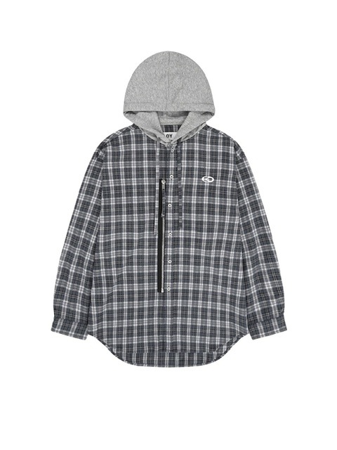 OYチェックジップ フーディ シャツ OY/オーワイ』CHECK ZIPPER HOODIE SHIRTS/チェックジップ