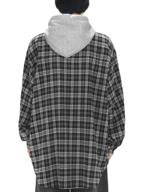 ★OY★CHECK ZIP HOODIE S/S SHIRT - BLACK★正規品/直送料込 ☆OY☆CHECK ZIP HOODIE S/S SHIRT - BLACK☆正規品/直送料込