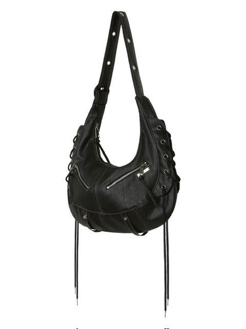 5/19再入荷【NOT KNOWING】HALFMOON MOTO CROSS BAG(POLYURETANE