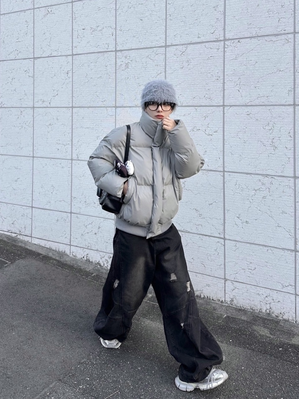 受注制【LUV CODE】point damage balloon denim pants