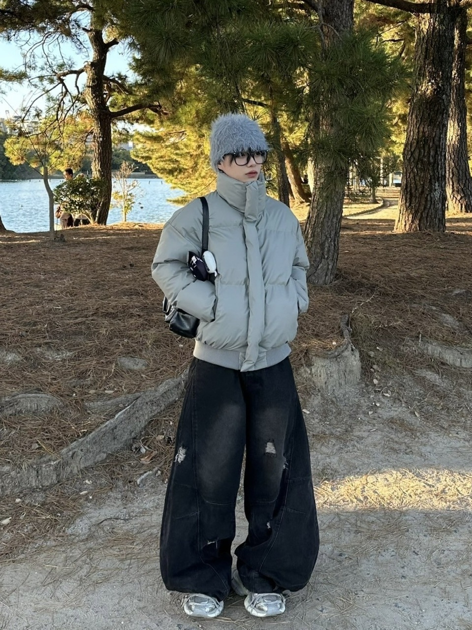 【U LAN】Icing Vintage Damage Balloon Denim Pants LUV CODE】point damage balloon denim pants | OUR BRAND,LUV