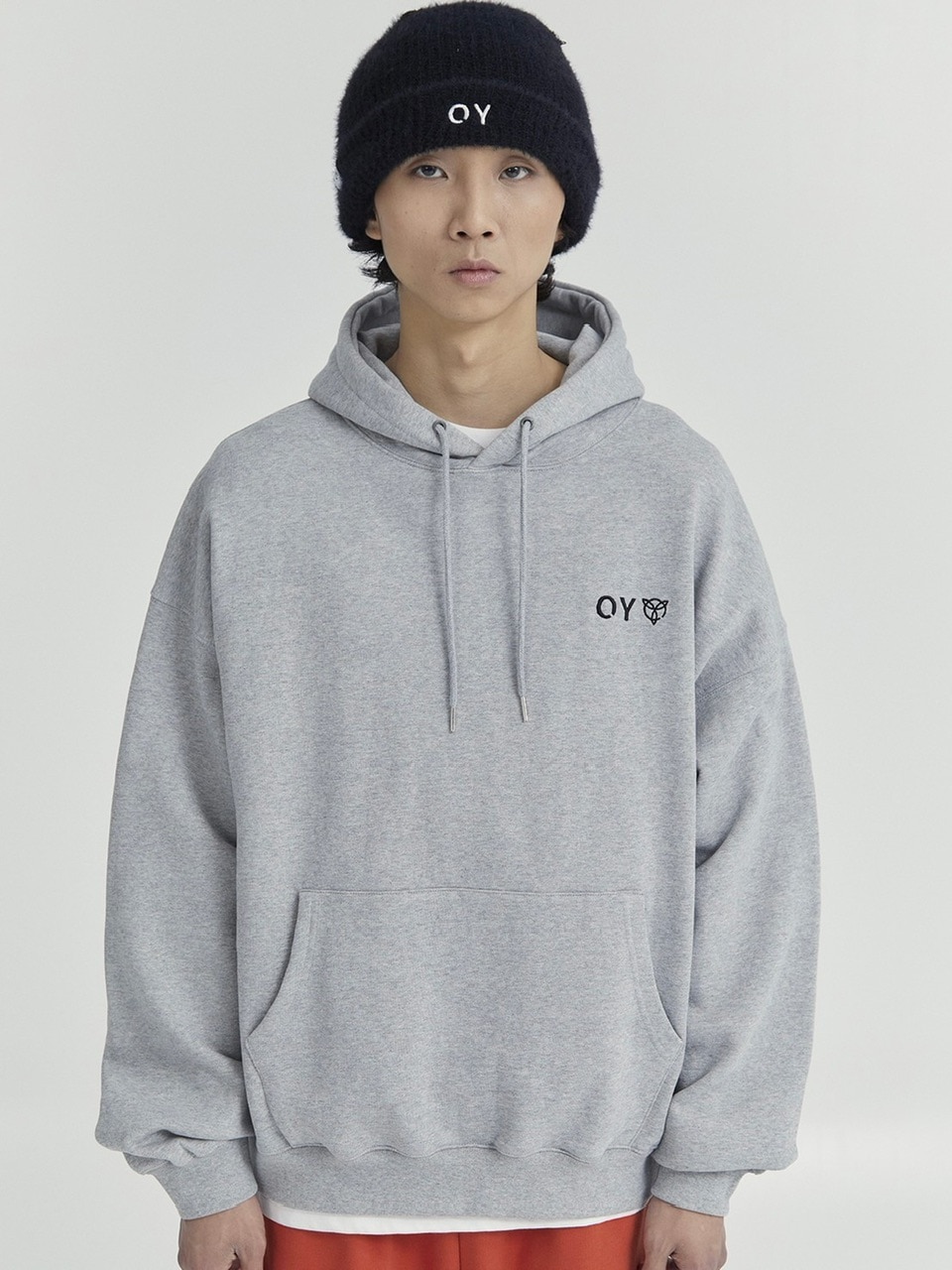 【OY】LAYERED CUTTING LOGO HOODIE