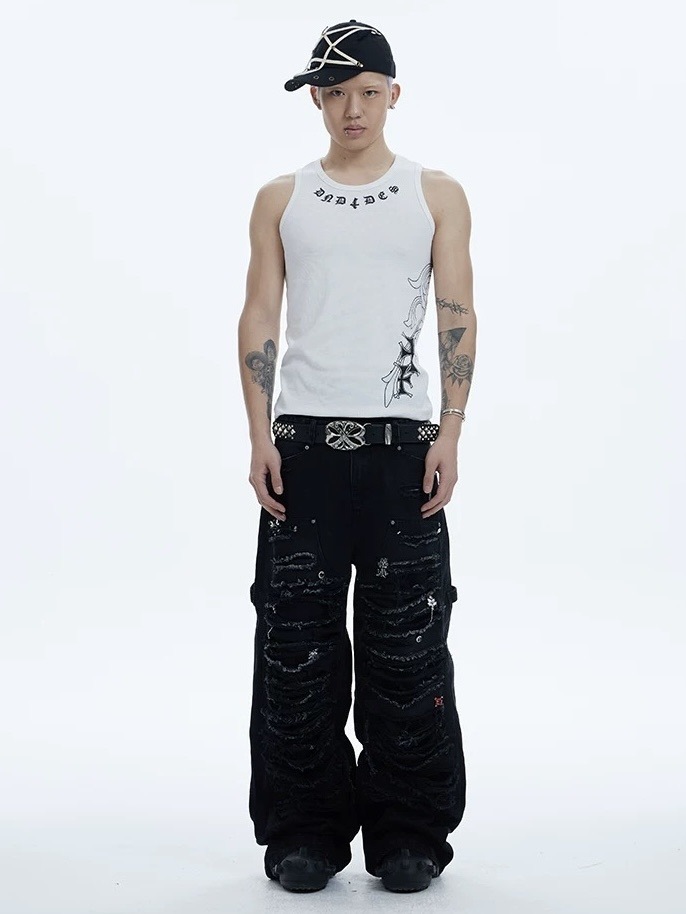 DND4DES】JEWELED LUMBERJACK PANTS | OUR BRAND,DND4DES