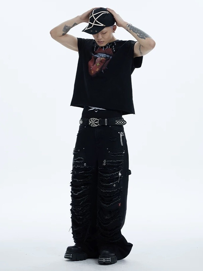 DND4DES】JEWELED LUMBERJACK PANTS | OUR BRAND,DND4DES