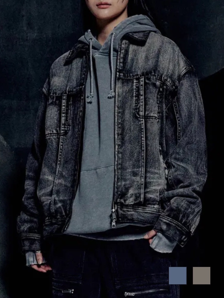 【NOMANUAL】WASHED DENIM TRUCKER JACKET