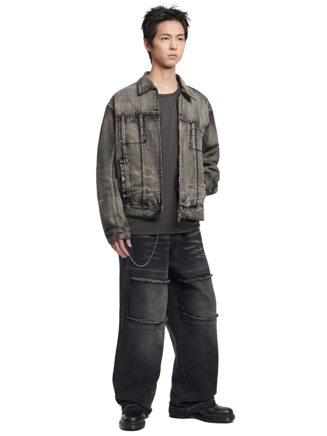 【NOMANUAL】WASHED DENIM TRUCKER JACKET