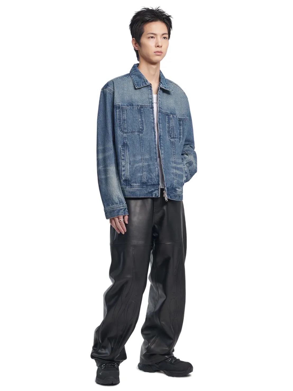 【NOMANUAL】WASHED DENIM TRUCKER JACKET