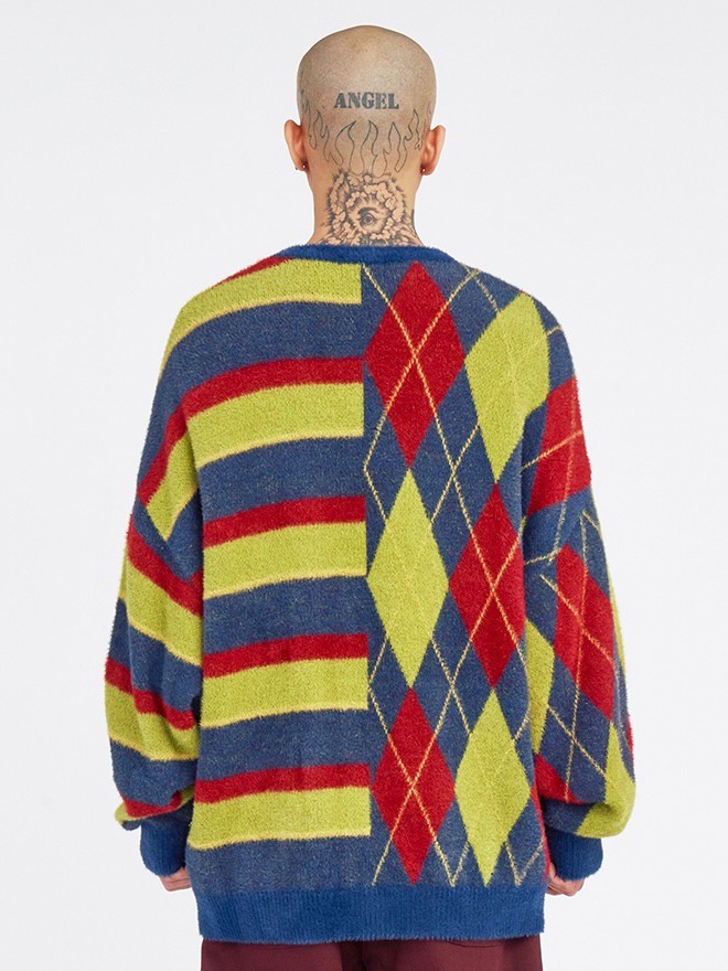 AMIRI ストライプカーディガン AJOBYAJO】Argyle Stripe Mixed Cardigan / 【アジョバイアジョ