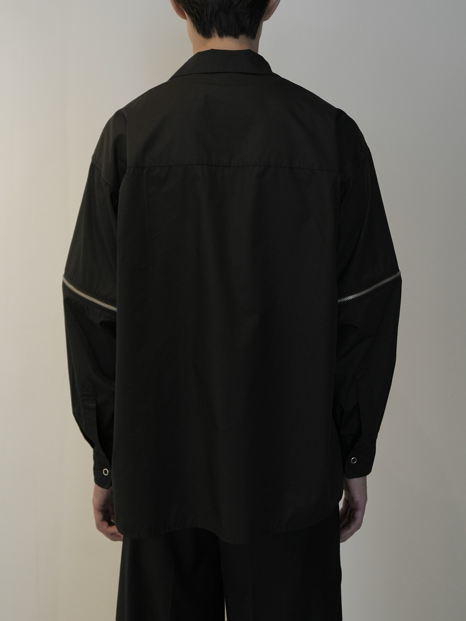 CS】2way zip square cut shirt (black) / 【シーエス】2ウェイジップ