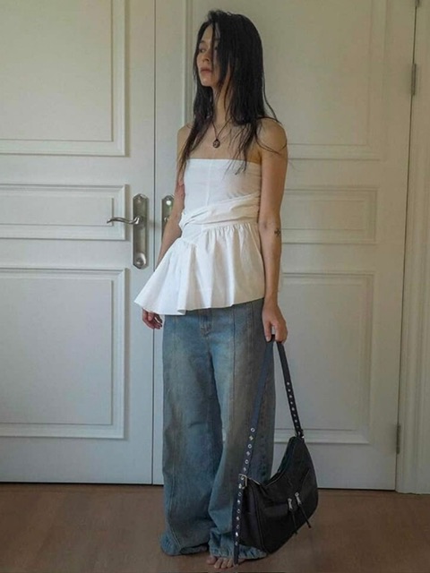 2/15再入荷【IUGAMAKARAS】Ribbon Denim Pants | OUR BRAND