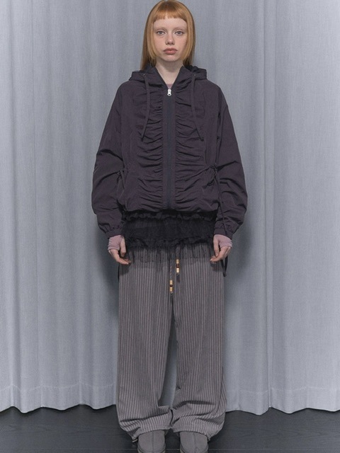 FANCY CLUB】RIBBON SHIRRING WINDBREAKER | OUR BRAND,FANCY