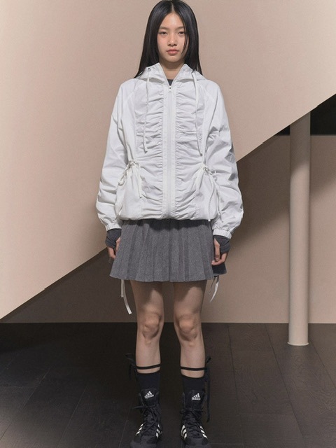 FANCY CLUB】RIBBON SHIRRING WINDBREAKER | OUR BRAND,FANCY