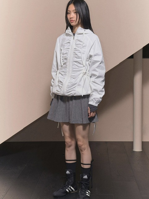 【FANCYCLUB】RIBBON SHIRRING WINDBREAKER / 追跡付 FANCY CLUB】RIBBON SHIRRING WINDBREAKER | OUR BRAND,FANCY