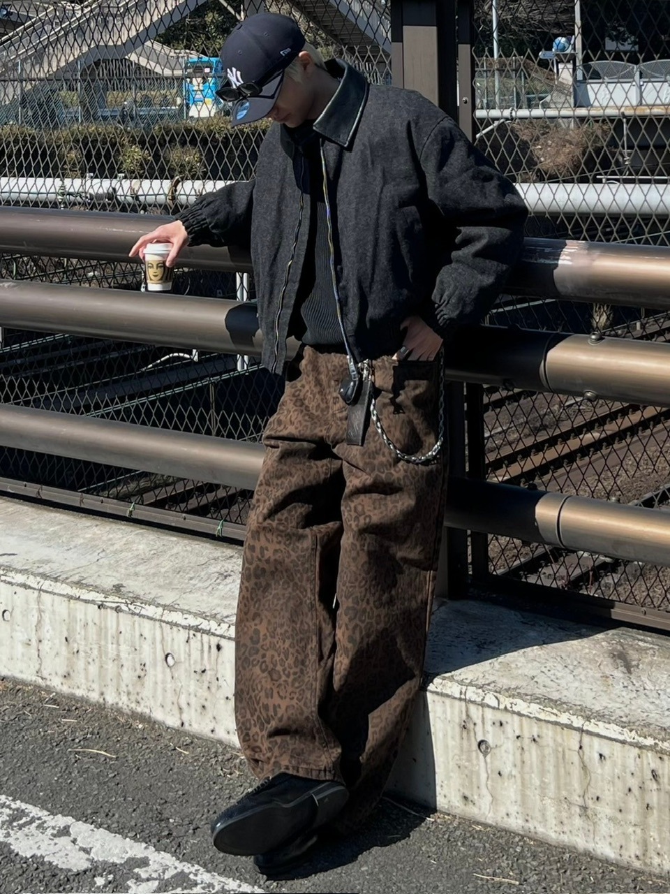 受注制【Chikashitsu +】leopard wide cotton pants (2color