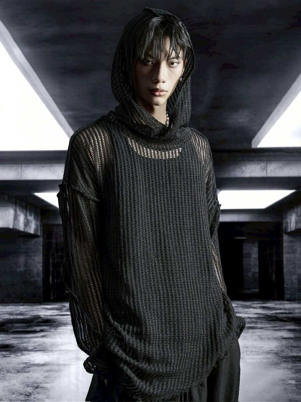 【RICH】Mesh Hoodie / 【リッチ】メッシュフードトップス