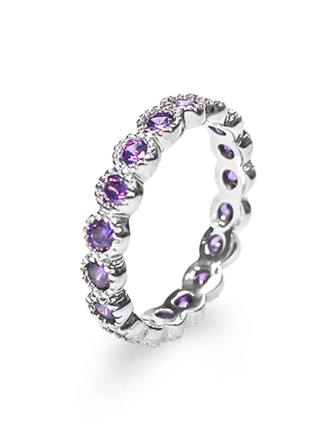 【BLACKPURPLE】[BLACKLABEL] DOUBLE ROUND TENNIS CUBIC RING BLACK PURPLE】TENNIS CHAIN CUBIC RING S | OUR BRAND,BLACK