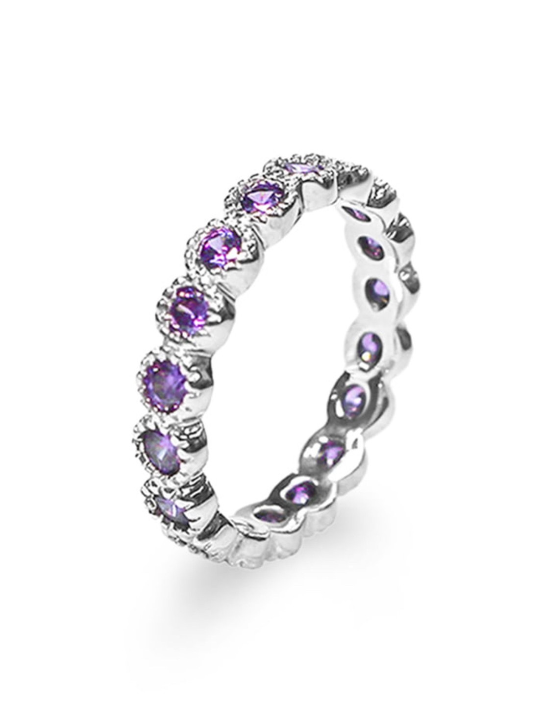 【BLACK PURPLE】TENNIS CHAIN CUBIC RING M