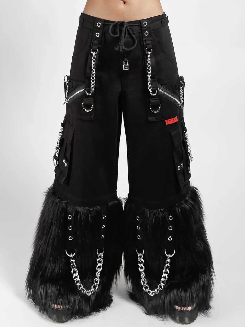 【TRIPP nyc】FUR-TASTIC SUPER PANT[AF7176M] / 【トリップ ニューヨーク 】ボンテージストラップファーワイドパンツ