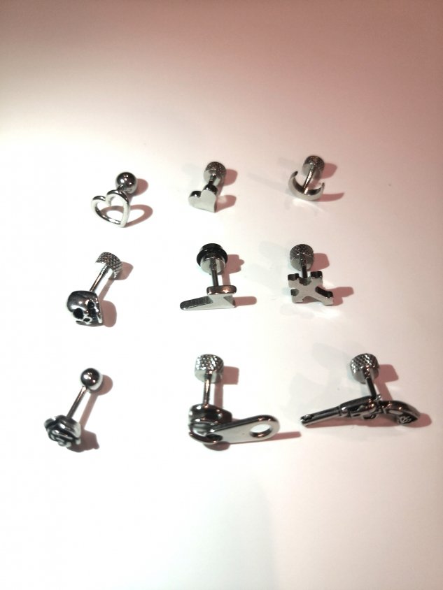 受注制【Never mind the XU】design pierced earrings / 【ネバーマインドザエックスユー】デザインフープピアスシルバーピアス