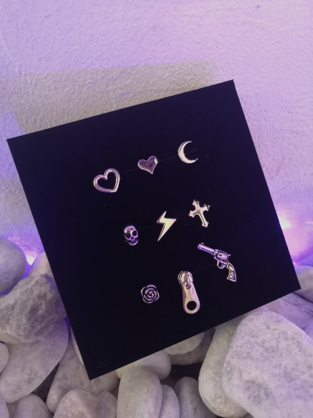 受注制【Never mind the XU】design pierced earrings / 【ネバーマインドザエックスユー】デザインフープピアスシルバーピアス