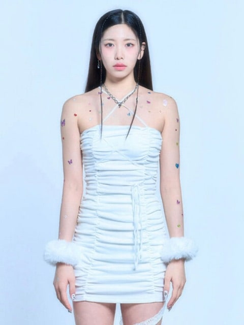 ワンピース theredthread S shirring dress mini THEREDTHREAD / ザレッドスレッド】S shirring dress mini