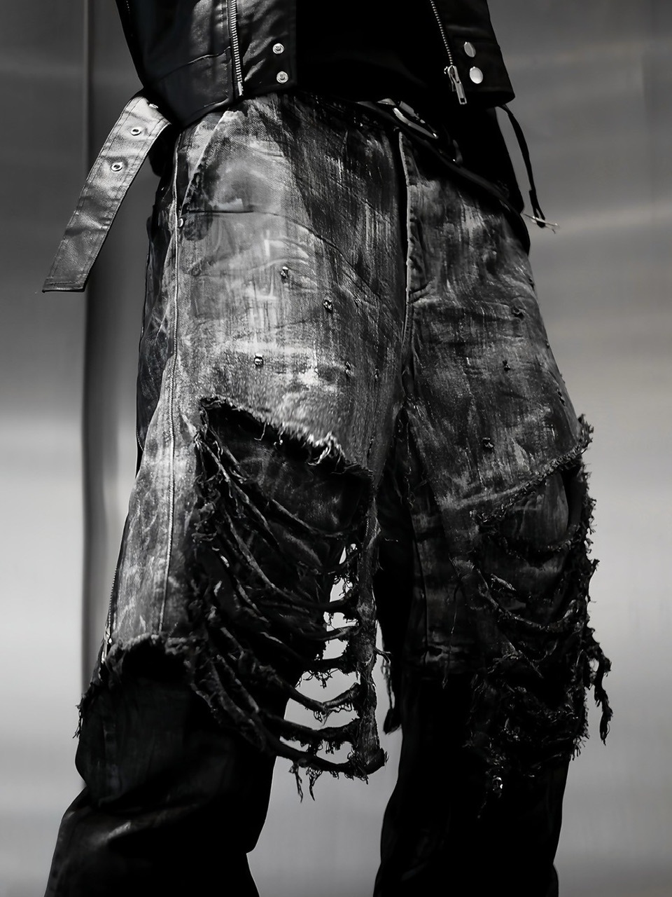 RICH】Smoke Denim Layered Jeans / 【リッチ】ダメージレイヤード