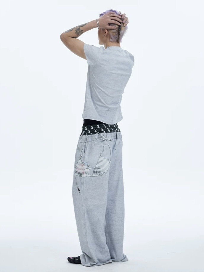 パンツ THEREDTHREADS print sweat pants charm THEREDTHREAD / ザレッドスレッド】S print sweat pants charm