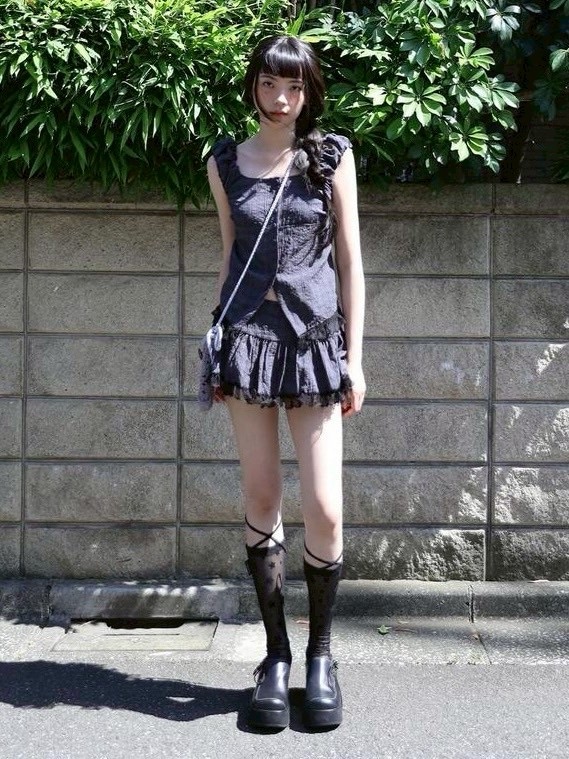 Uglyshadow アグリーシャドウ ワンピース ミニ Uglyshadow】CHECK SHIRRING SKIRT / 【アグリーシャドウ