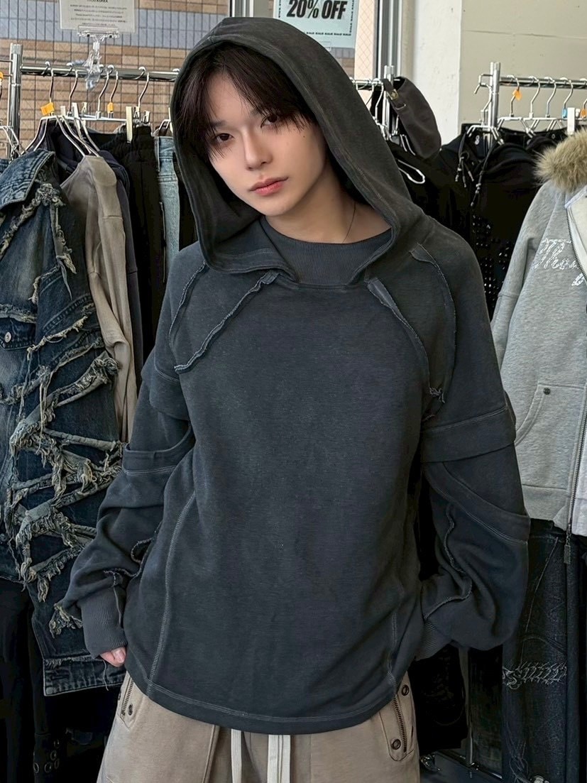 Never mind the XU】layered hoodie / 【ネバーマインドザエックスユー