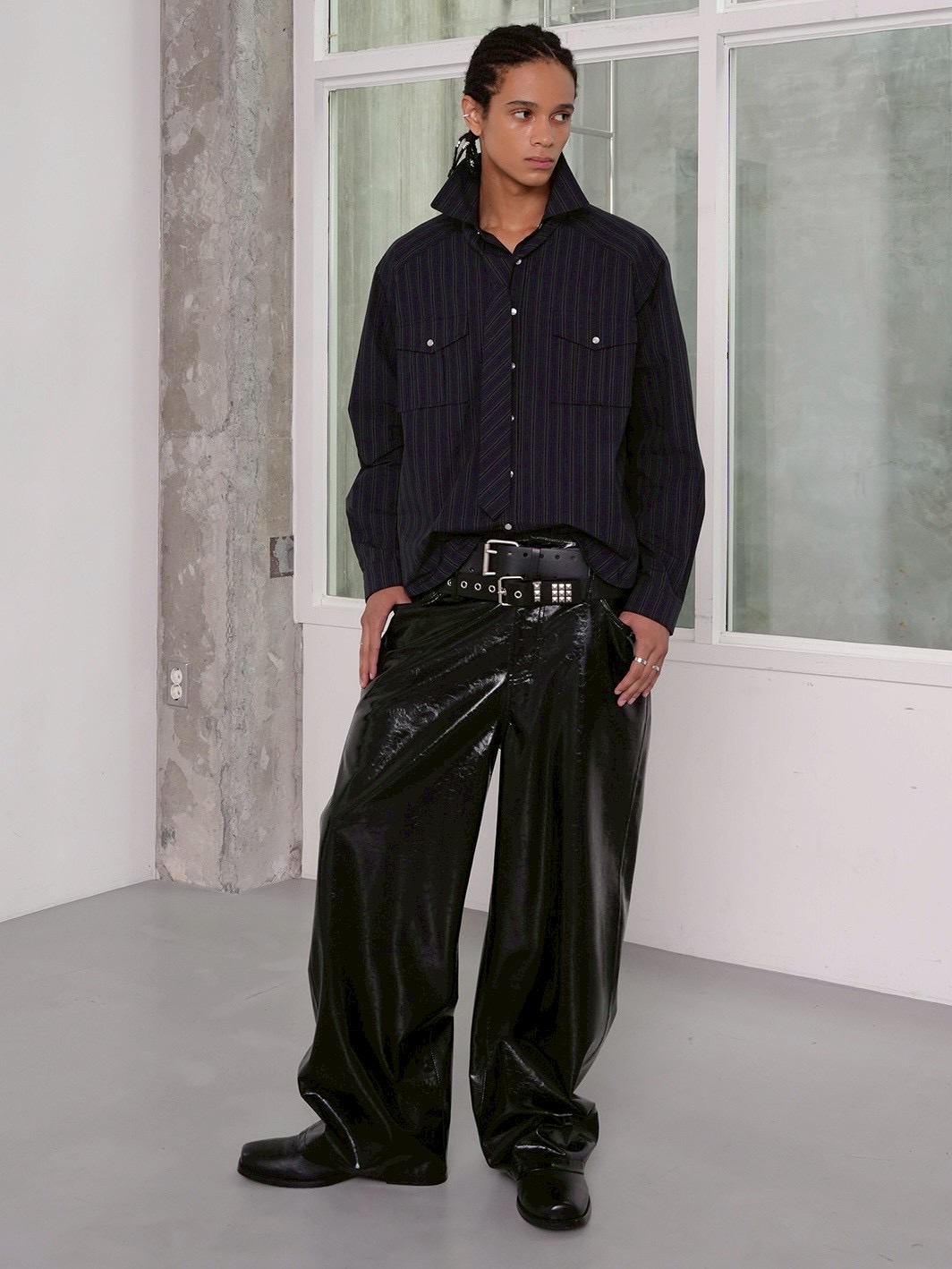 【ESC STUDIO】Tough striped shirt