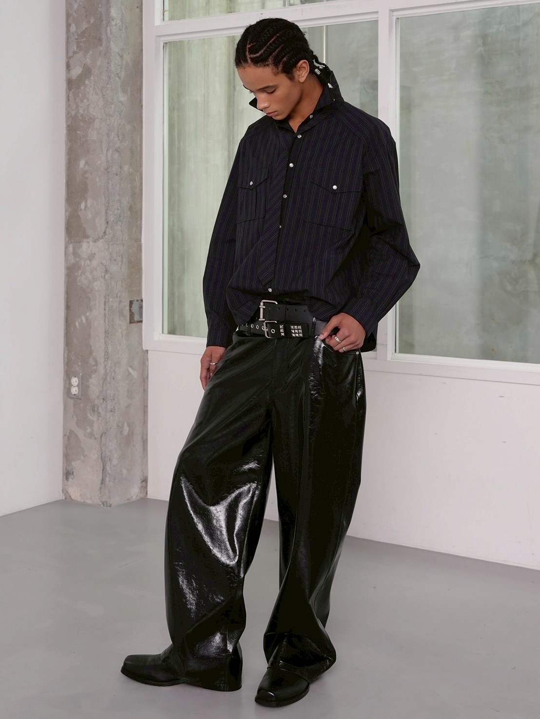 【ESC STUDIO】Tough striped shirt