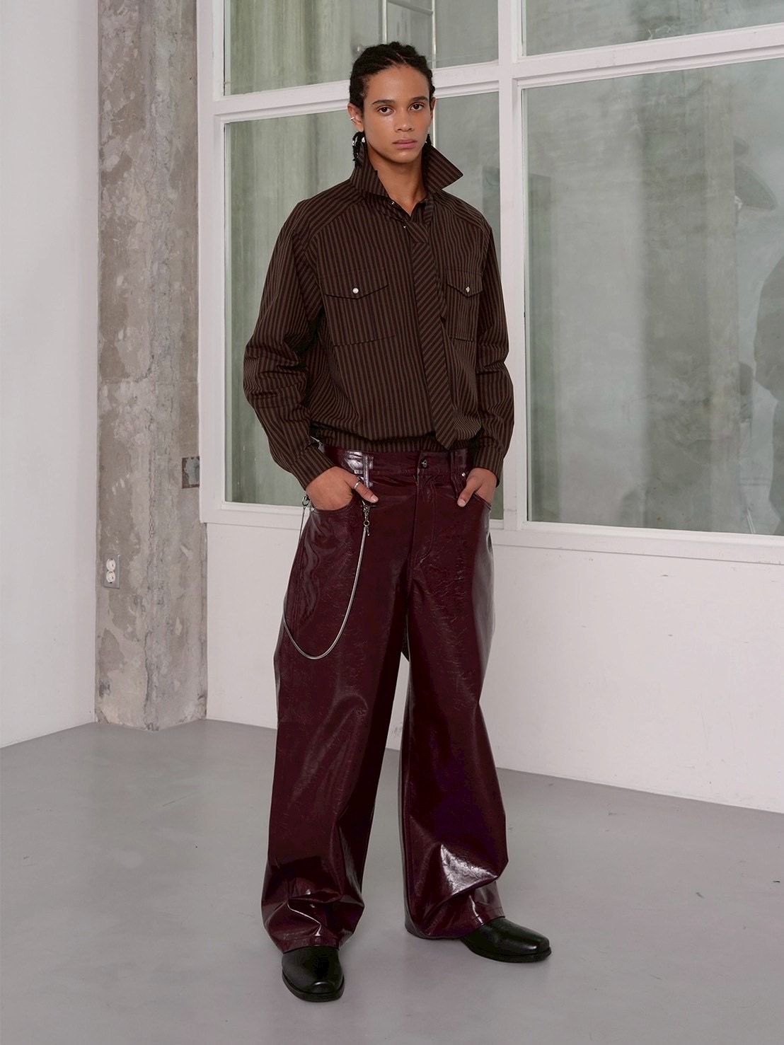 【ESC STUDIO】Tough striped shirt