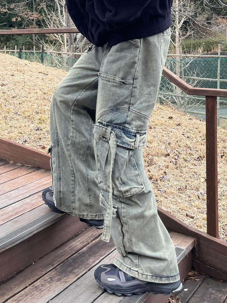 パンツ 00s PERSONSOUL multi pocket wide denim Never mind the XU】pocket cargo denim pants 3 / 【ネバーマインドザ