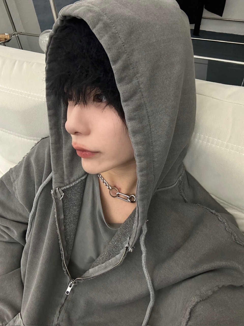 LUV CODE】pigment cropped zip up hoodie (2color) | OUR BRAND