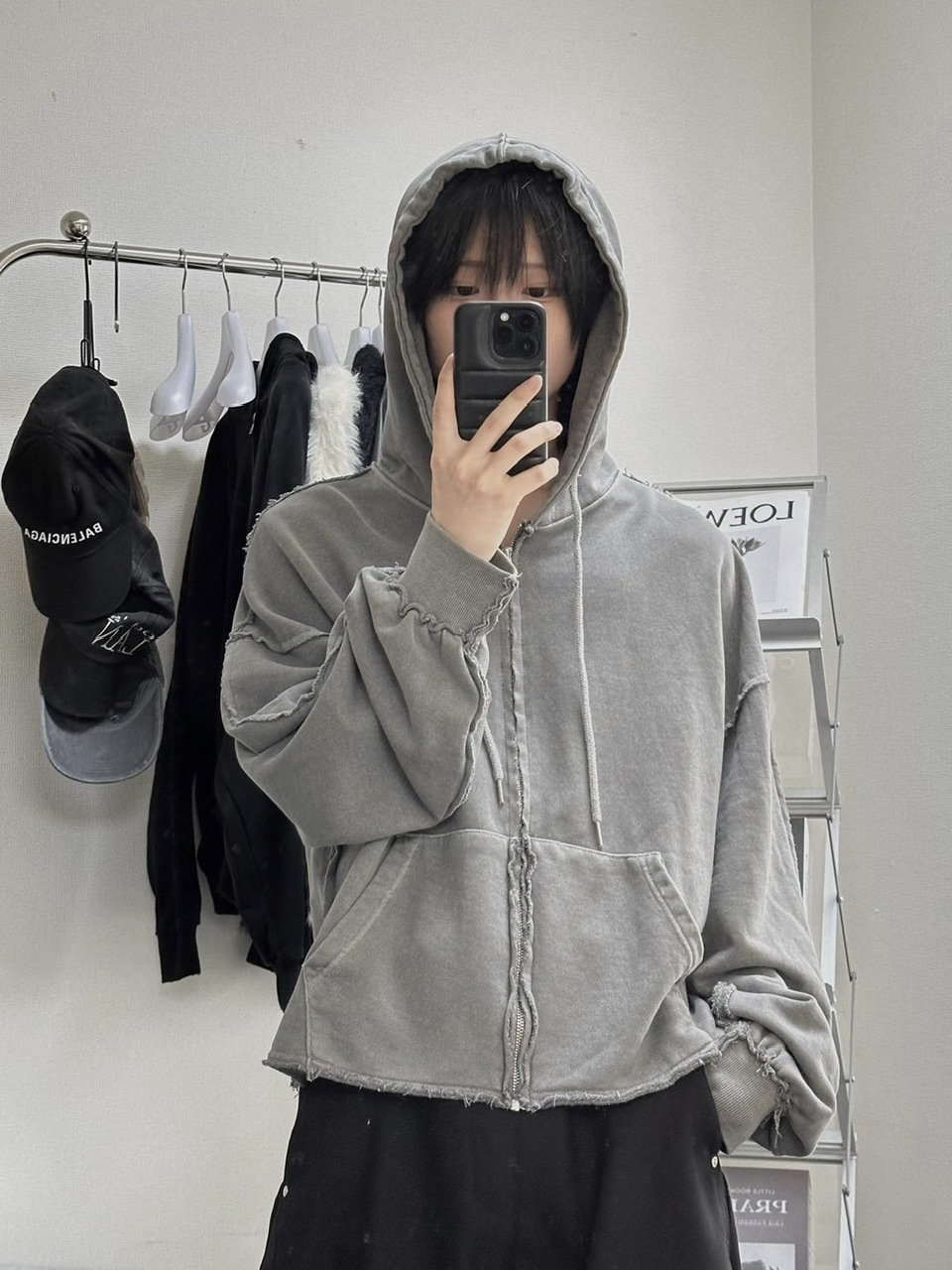 LUV CODE】pigment cropped zip hoodie (2color) | OUR BRAND