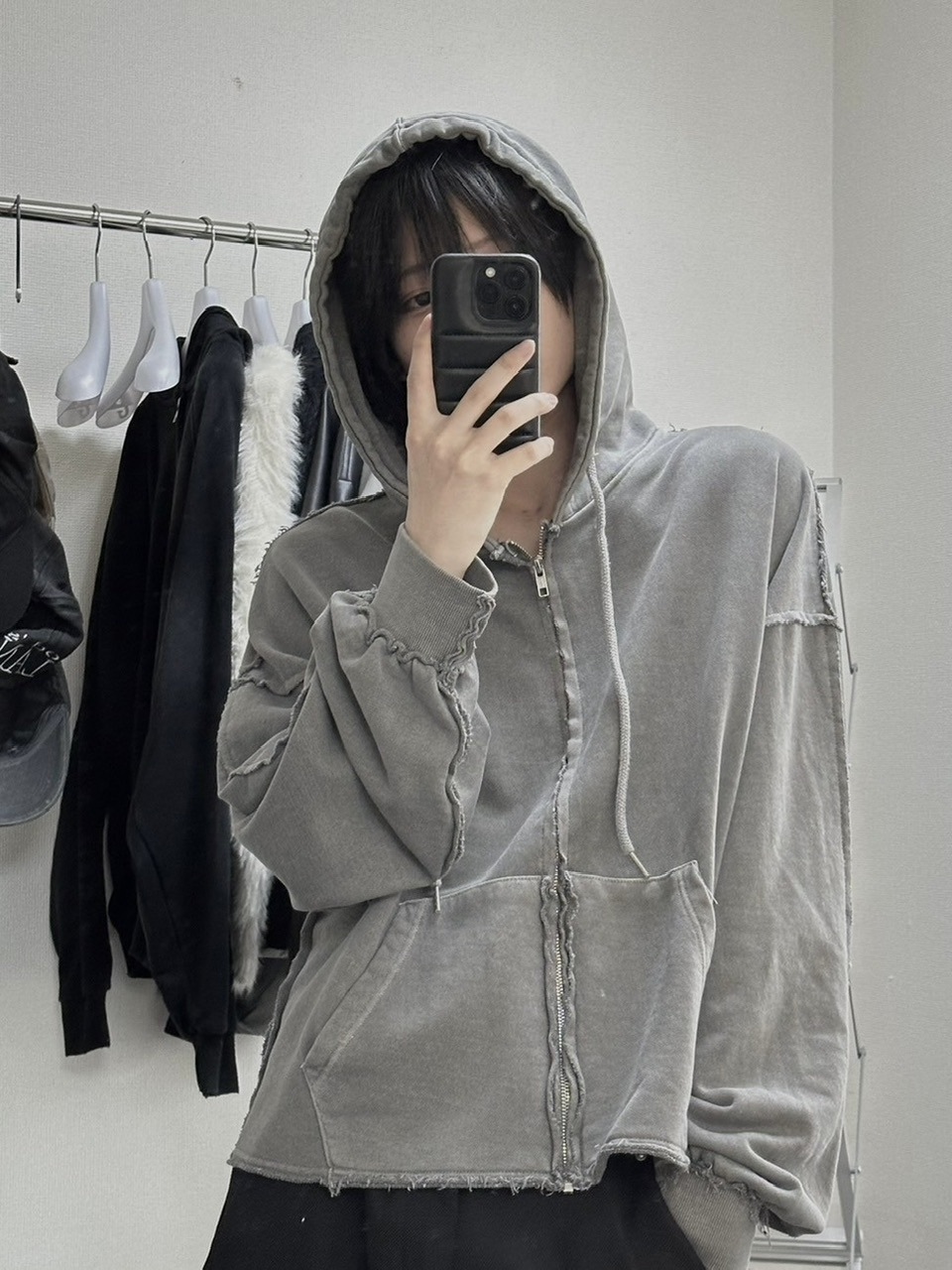 【KOOLOSET】Pigment Semi-Cropped Hood Zip Up MUSINSA | CPGN STUDIO [2-WAY] Flutter Pigment CROP Zip-up