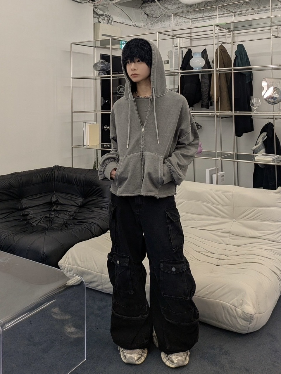 【CPGN】MUSH LOVE PIGMENT HOODIE 2色 LUV CODE】pigment cropped zip hoodie (2color) | OUR BRAND