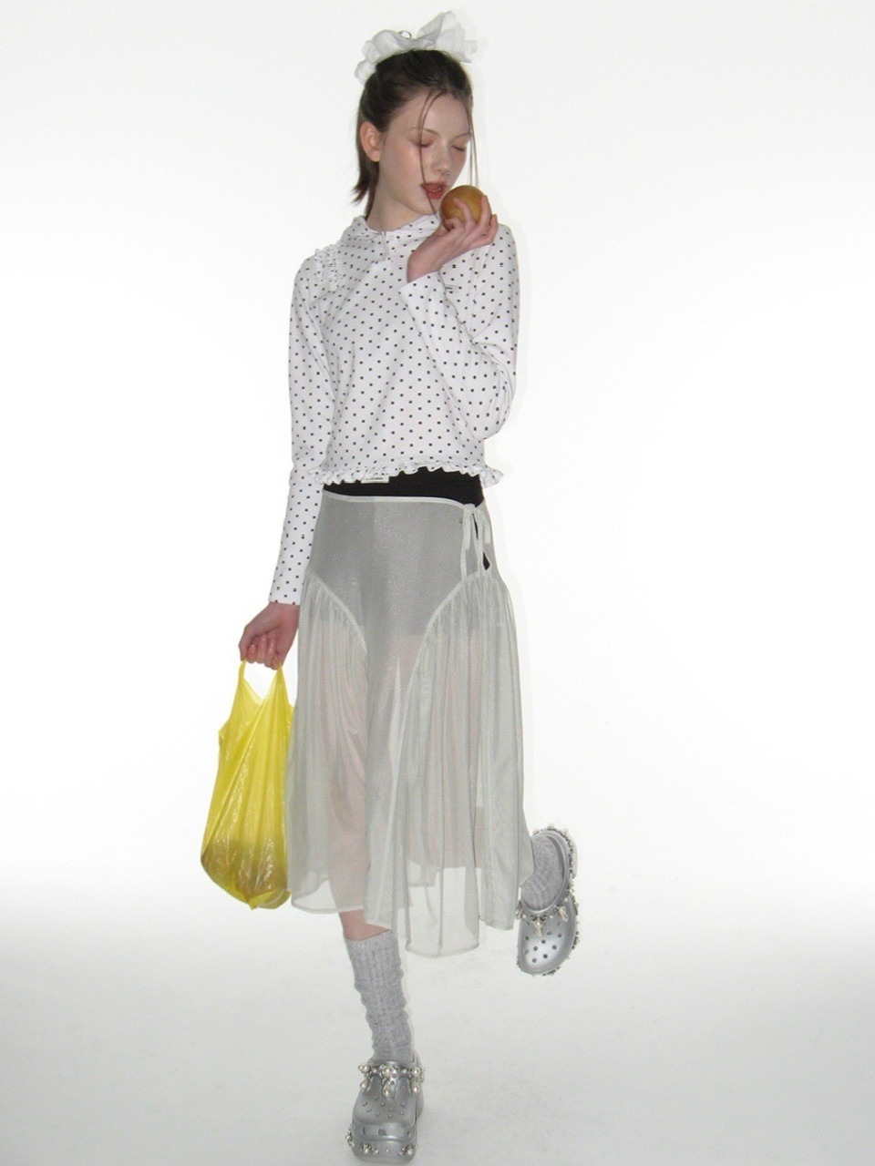 【CRANK】COTTON FRILL BIG SCRUNCHY / 【クランク】コットンフリルビッグシュシュ