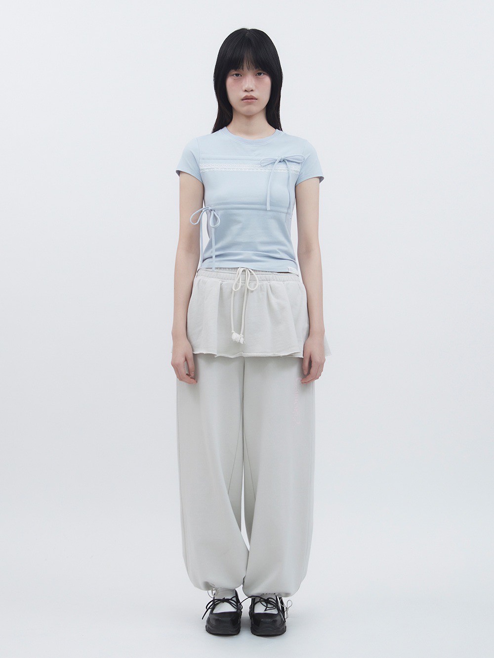 ★TUOMIO ★DOUBLE WAIST SKIRT SWEATPANTS TUOMIO】DOUBLE WAIST SKIRT SWEATPANTS | OUR BRAND,TUOMIO