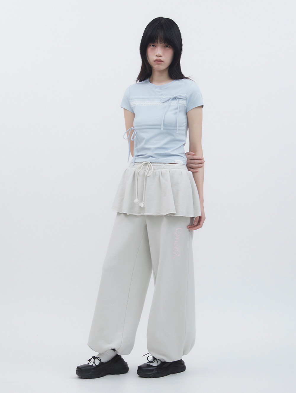 TUOMIO】DOUBLE WAIST SKIRT SWEATPANTS | OUR BRAND,TUOMIO TUOMIO】DOUBLE WAIST SKIRT SWEATPANTS | OUR BRAND,TUOMIO