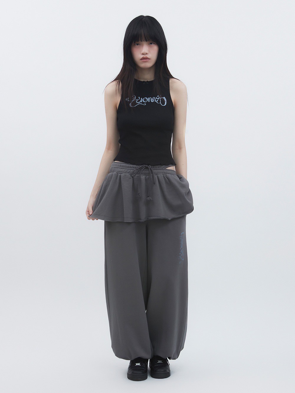 ★TUOMIO ★DOUBLE WAIST SKIRT SWEATPANTS TUOMIO】DOUBLE WAIST SKIRT SWEATPANTS | OUR BRAND,TUOMIO