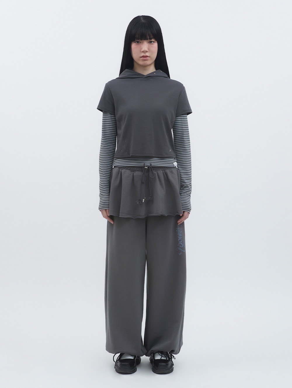 ★TUOMIO ★DOUBLE WAIST SKIRT SWEATPANTS TUOMIO】DOUBLE WAIST SKIRT SWEATPANTS | OUR BRAND,TUOMIO