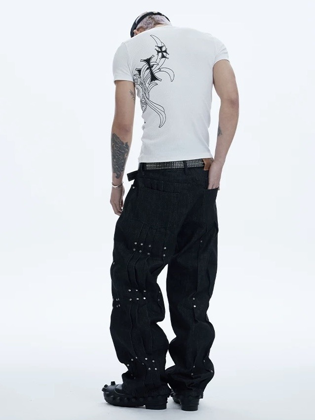 パンツ BEEDEN RIVET DESIGN LOOSE PANTS beeden RIVET DESIGN LOOSE PANTS パンツ