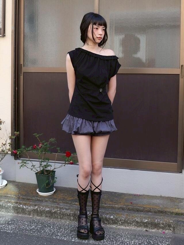 スカート UGLYSHADOW Pumpkin Skirt Pants (Black) UGLY SHADOW（アグリーシャドウ） パンツ 「Uglyshadow」PUMPKIN SKIRT