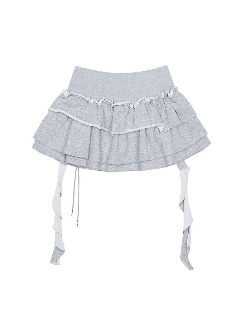 【NOT KNOWING】3 Tiered Lace-Up Ruffle Skirt / 【ノットノーイング】3ティアードレースアップラッフルスカート