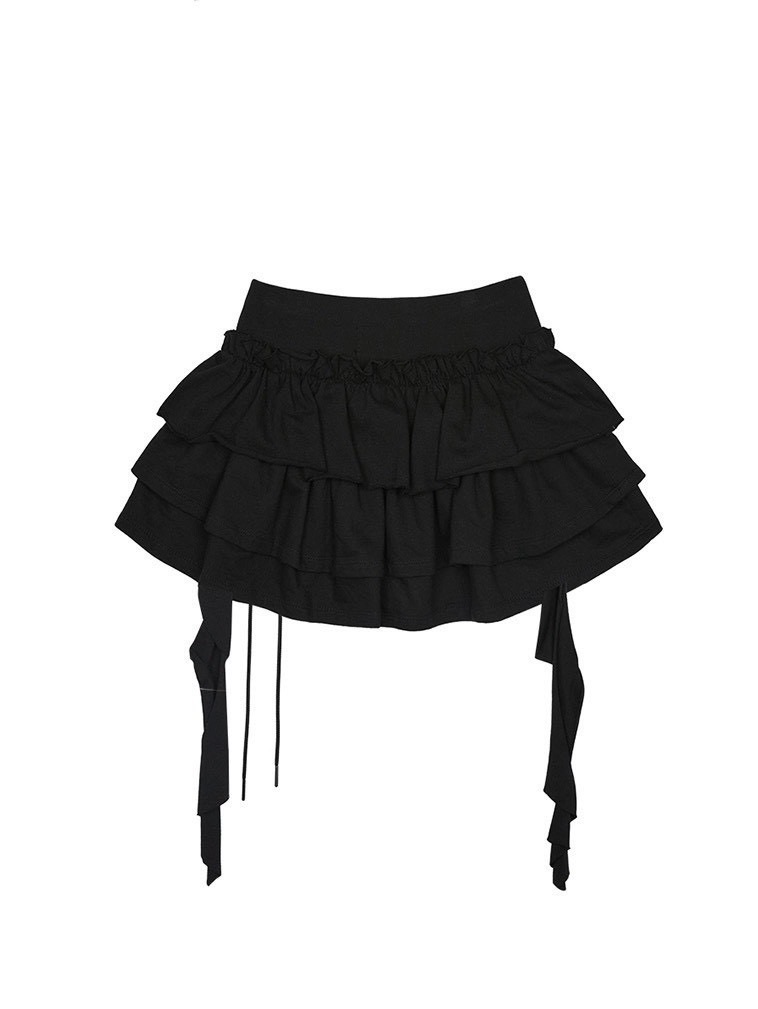 【NOT KNOWING】3 Tiered Lace-Up Ruffle Skirt / 【ノットノーイング】3ティアードレースアップラッフルスカート