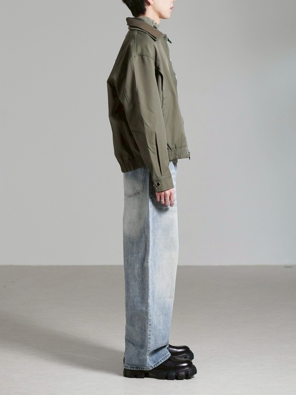 Chikashitsu +】double collar jacket / 【チカシツプラス】ダブル