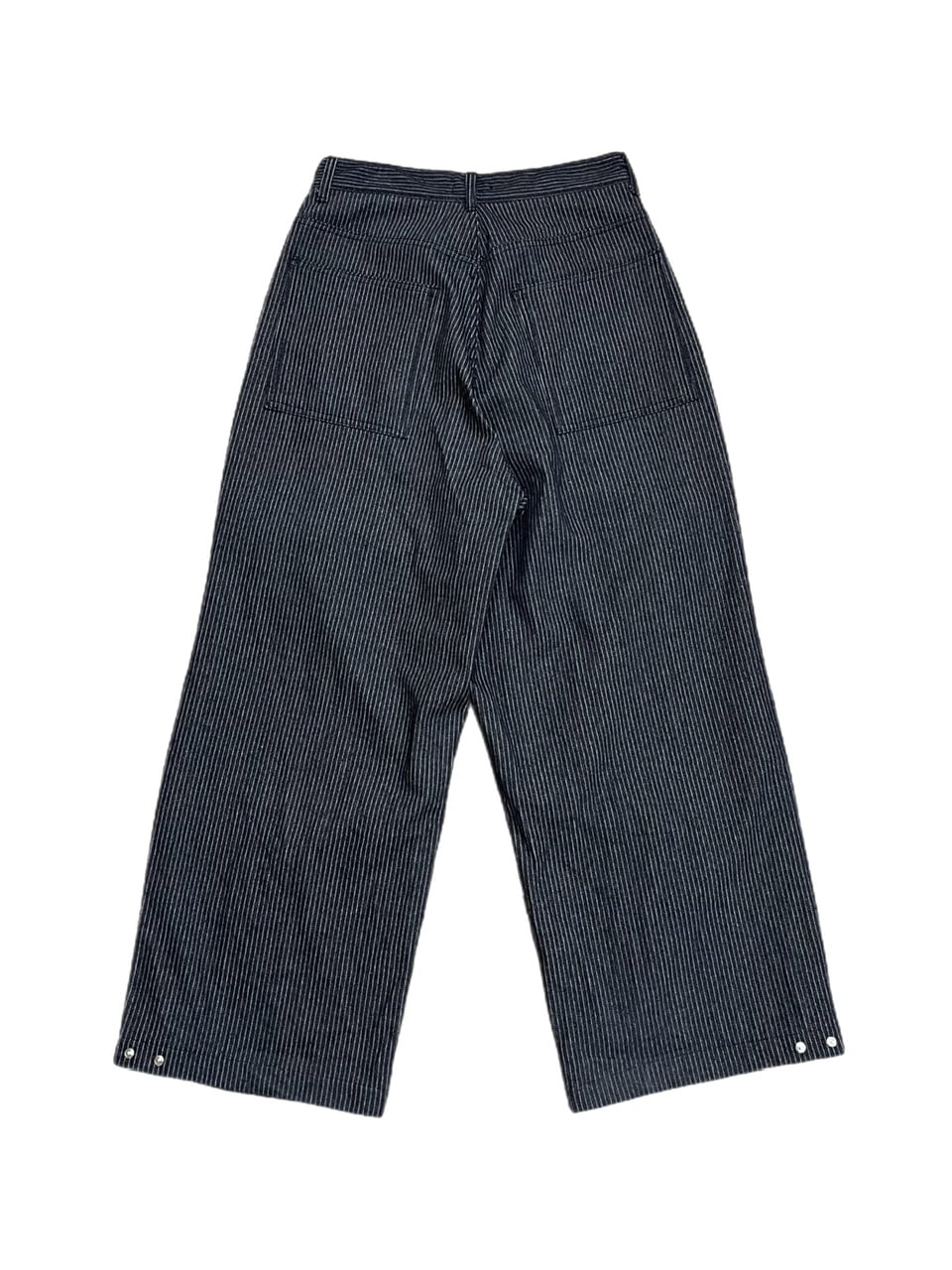 受注制【Chikashitsu +】snap button hickory stripe pants